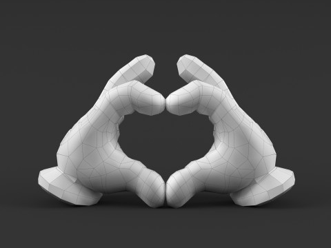 Mickey Hand Heart 3D 프린트 모델