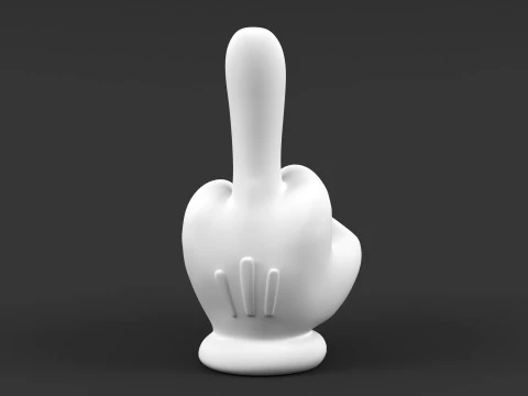 Mickey Hand middle finger F V2 3D Print Model