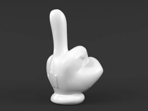 Mickey Hand middle finger F V2 3D Print Model