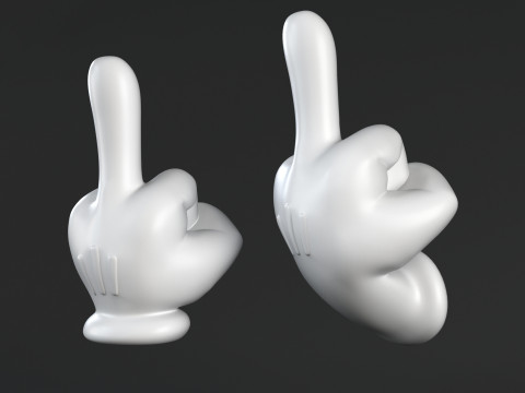 Mickey Hand middle finger F V2 3D Druckmodell