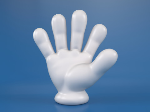 Cartoon Hand 5 Fingers Modelo de Impressão 3D