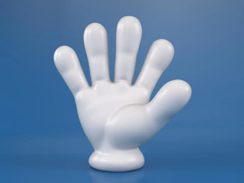 Cartoon-Hand mit 5 Fingern 3D Druckmodell