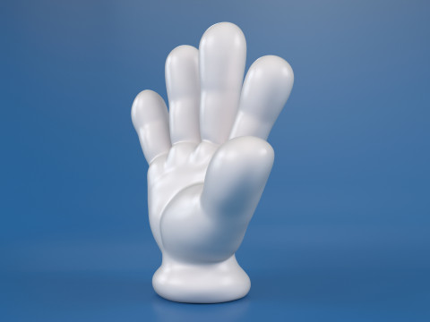 Cartoon Hand 5 Fingers 3D Принт Модель