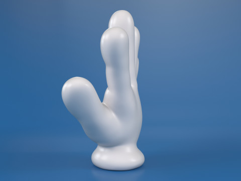 Cartoon Hand 5 Fingers 3D Принт Модель