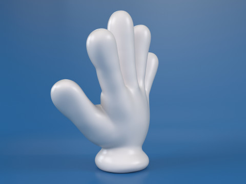 Cartoon Hand 5 Fingers 3D Принт Модель