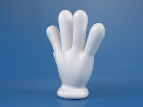 Cartoon Hand 5 Fingers 3D Print Model