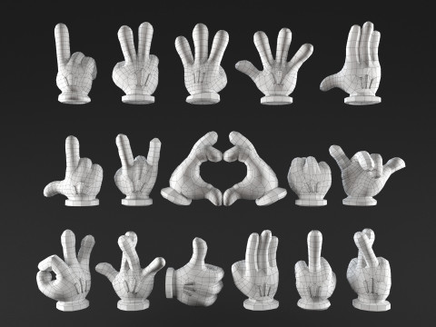 Mickeys hands Pack 01 Modelo de Impressão 3D