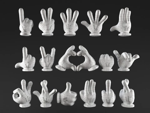 Mickeys hands Pack 01 3D Print Model