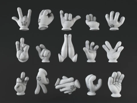 Mickeys hands Pack 02 3D Print Model