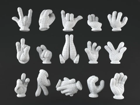Mickeys hands Pack 02 3D Print Model