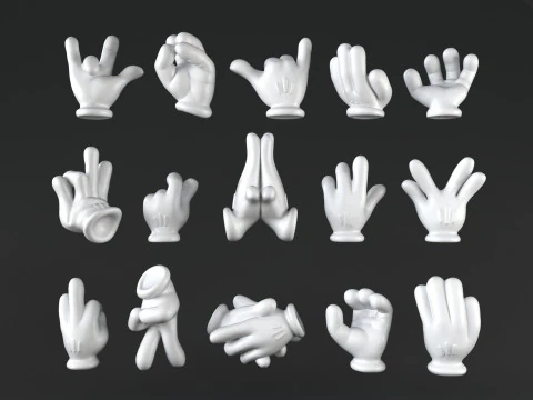 Mickeys hands Pack 02 3D Print Model