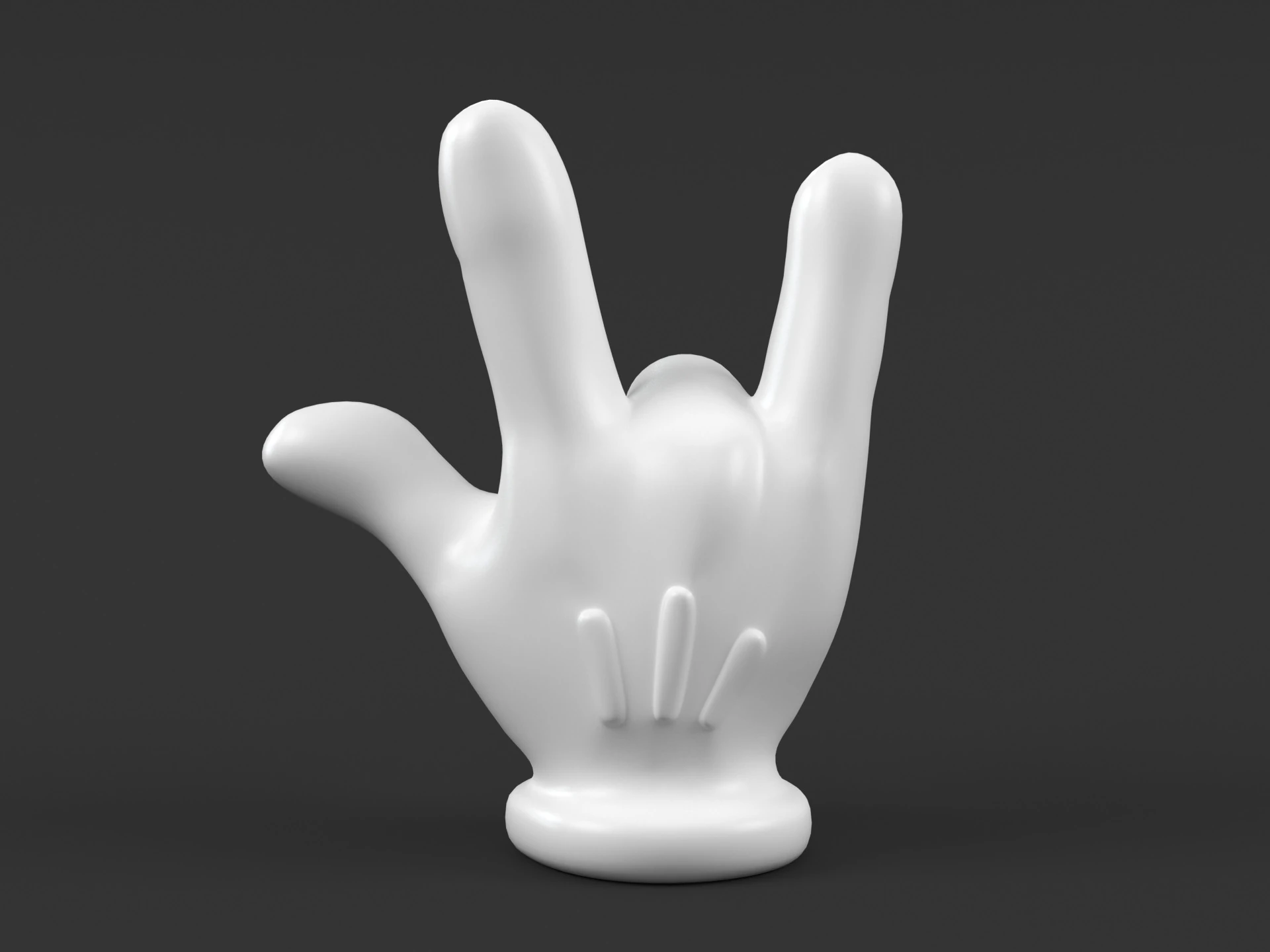 Hand Mickey - ILY 2 3D Print Model .c4d .max .obj .3ds .fbx .stl .blend 