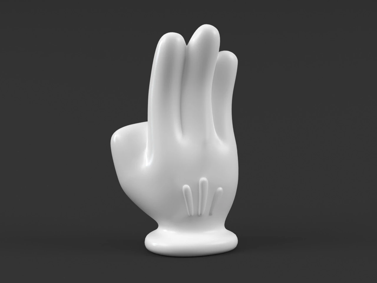 Mickey Hand - Palm 1 3D Print Model .c4d .max .obj .3ds .fbx .stl .blend