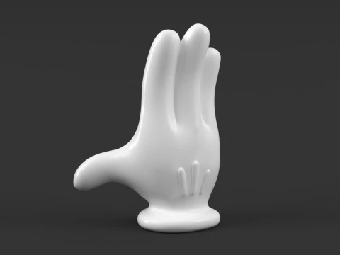 Mickey Hand - Palm 2 3D Print Model