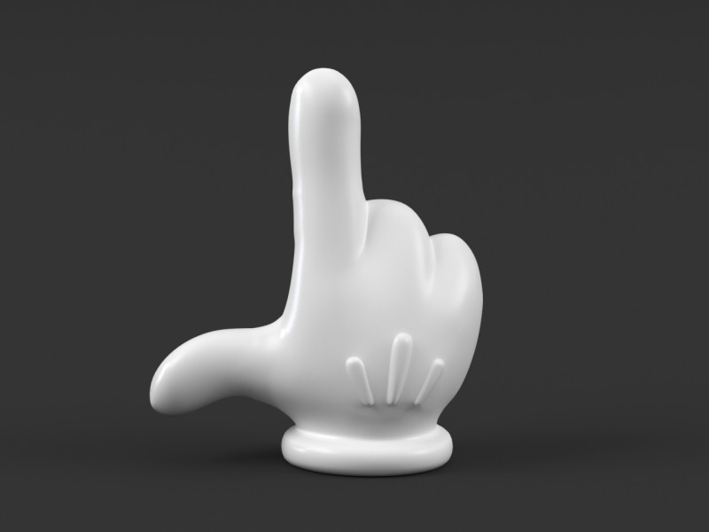 Mickey hand - index finger 3D Принт Модель .c4d .max .obj .3ds .fbx .stl .blend 
