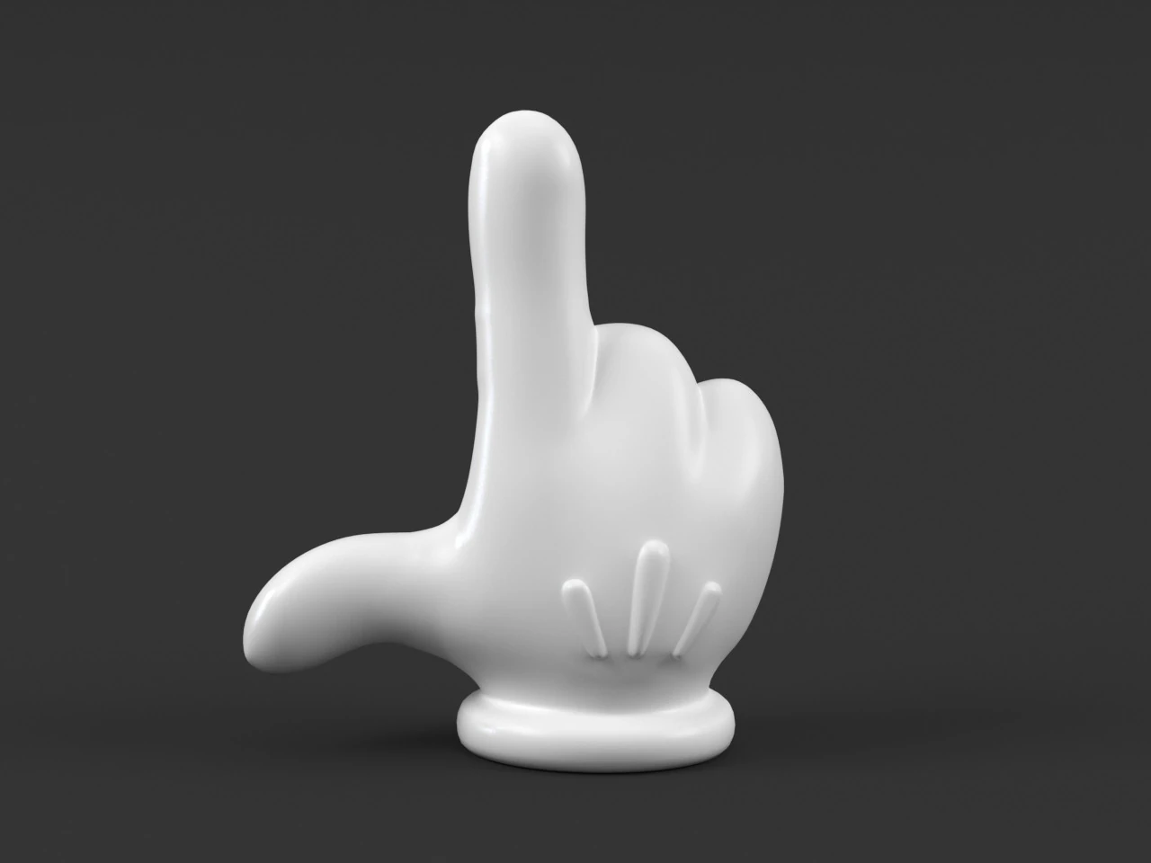 Mickey hand - index finger 3D Print Model .c4d .max .obj .3ds .fbx .stl .blend 