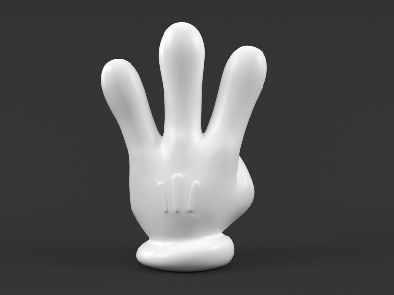 Mickey Hand - Three 3D प्रिंट मॉडल .c4d .max .obj .3ds .fbx .stl .blend 