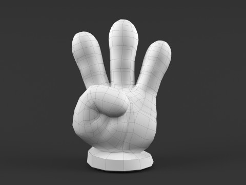 Mickey Hand - Three 3D प्रिंट मॉडल
