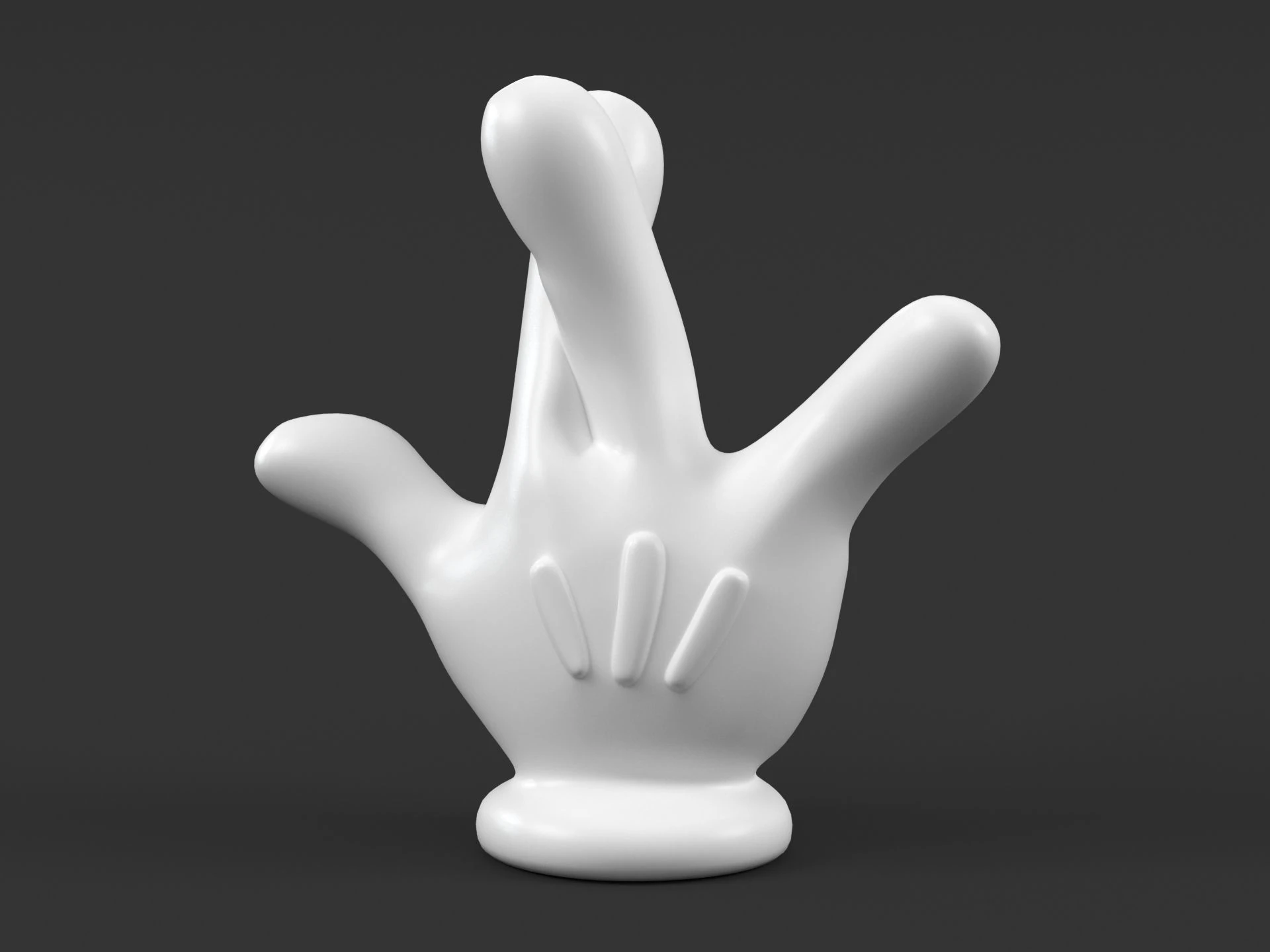 MIckey Hand Cross Palm 3D Print Model .c4d .max .obj .3ds .fbx .stl .blend