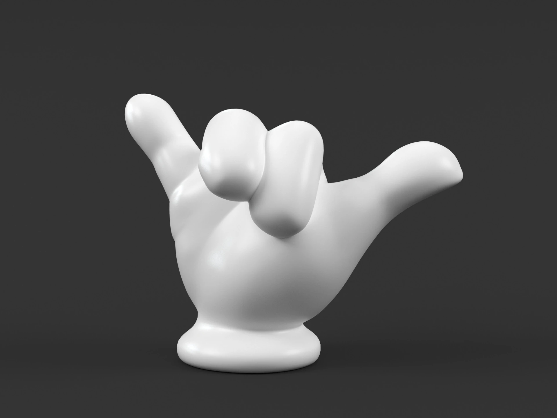 Mickey Hand - Shaka v2 3D Print Model .c4d .max .obj .3ds .fbx .stl .blend