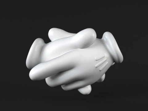 Mickey Hand H&auml;ndedruck 2 3D Druckmodell