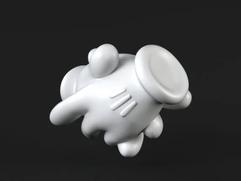 Mickey hand handshake 2 3D Print Model