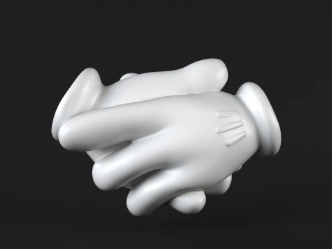 Mickey hand handshake 2 3D Print Model