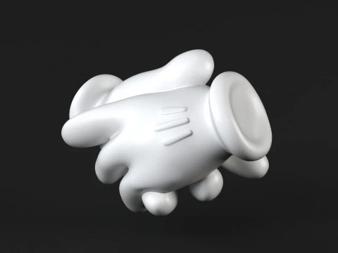 Mickey hand handshake 2 3D Print Model