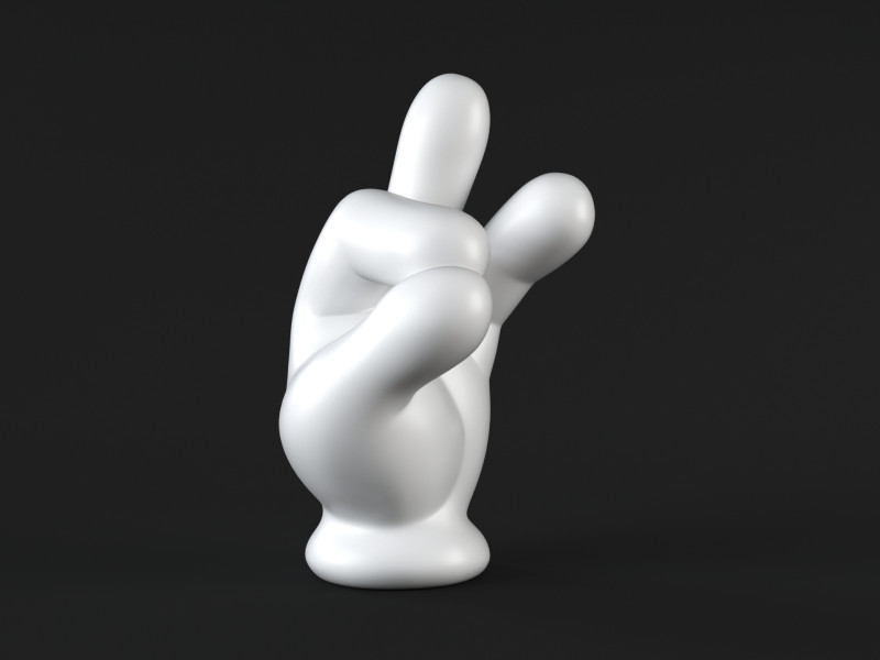 Hand Mickey - Pinch 3D 打印模型 .c4d .max .obj .3ds .fbx .stl .blend 