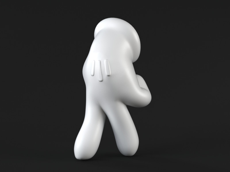 Mickey Hand - Walk Model Cetak 3D .c4d .max .obj .3ds .fbx .stl .blend 