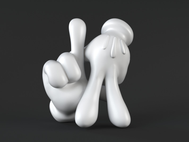 Hand Mickey - LA Modello di stampa 3D .c4d .max .obj .3ds .fbx .stl .blend 