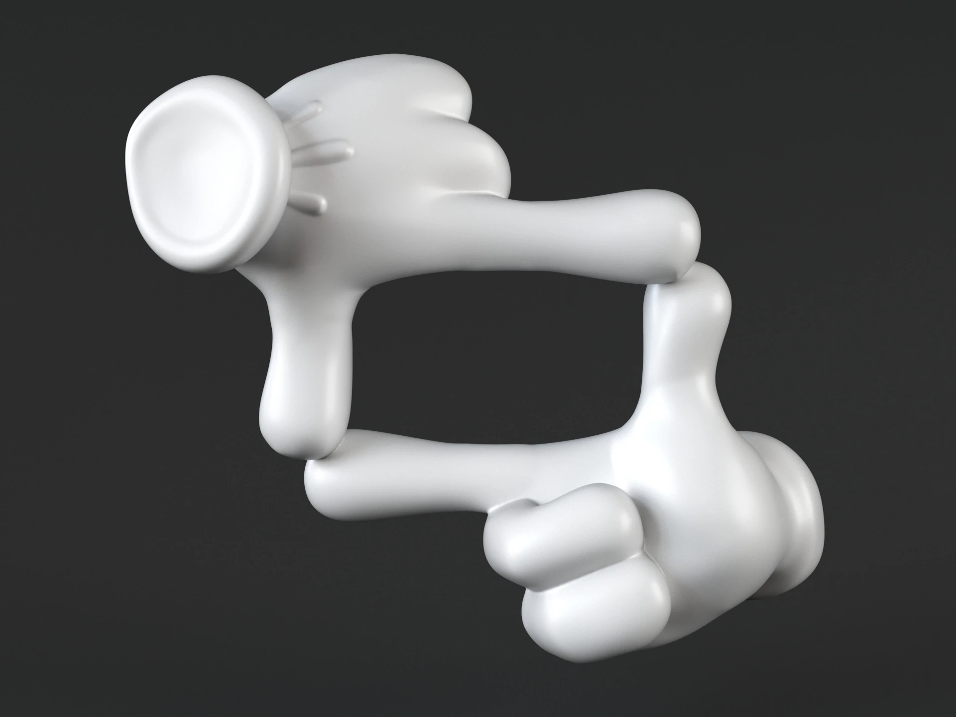 Hand Mickey - Frame 3D Print Model .c4d .max .obj .3ds .fbx .stl .blend 