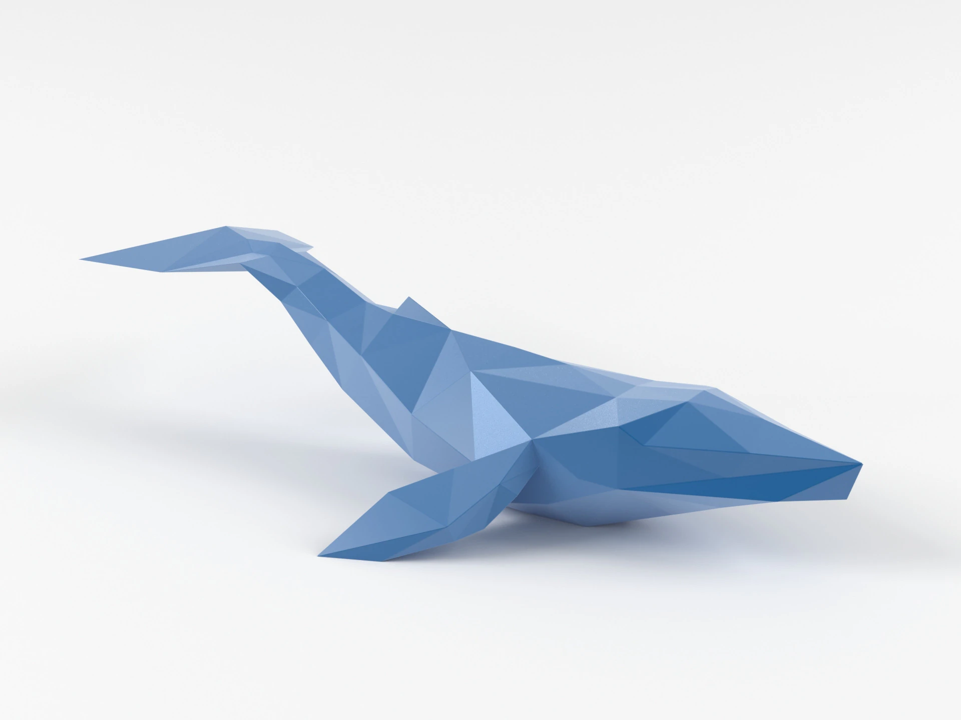 Triangular Whale 3D Print Model .c4d .max .obj .3ds .fbx .stl .blend 