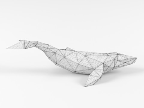Triangular Whale 3D Print Model