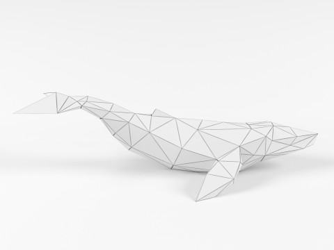 Triangular Whale 3D Print Model