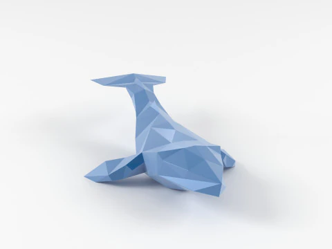 Triangular Whale 3D Print Model