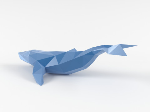 Triangular Whale 3D Print Model