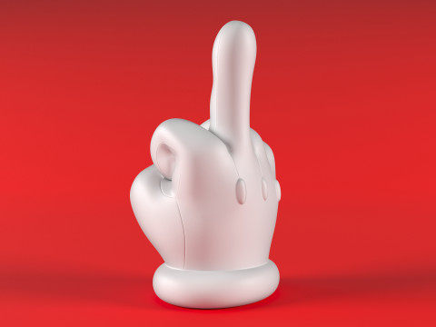 Mario Hand - Middle Finger 3D printmodel