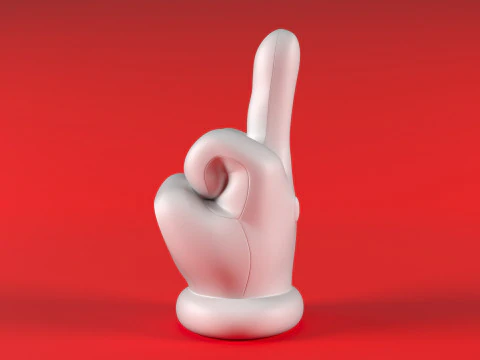 Mario Hand - Middle Finger 3D Print Model