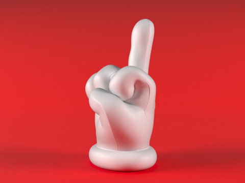 Mario Hand - Middle Finger 3D 打印模型