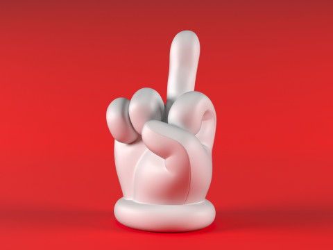Mario Hand - Middle Finger 3D 打印模型
