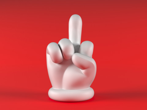Mario Hand - Middle Finger 3D 打印模型