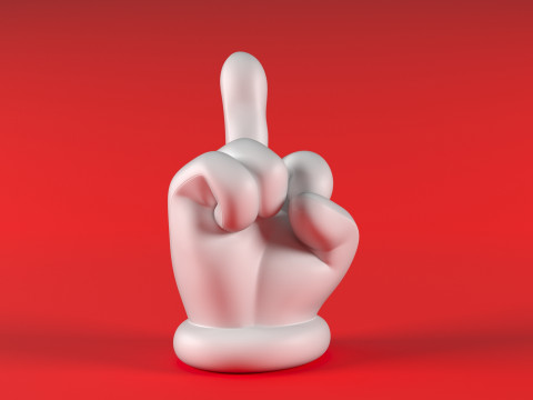 Mario Hand - Middle Finger 3D 打印模型