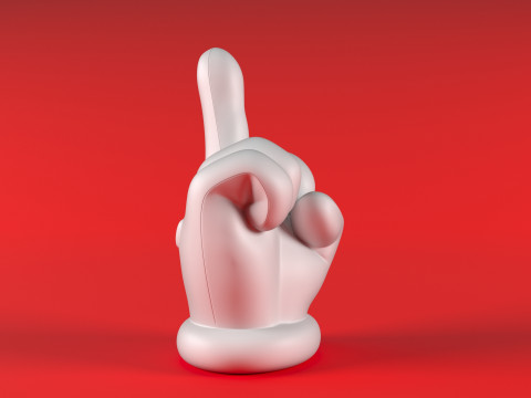 Mario Hand - Middle Finger 3D 打印模型