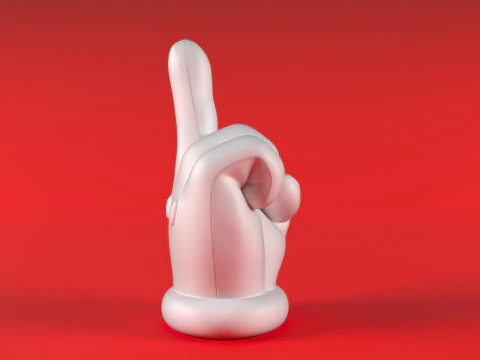 Mario Hand - Middle Finger 3D Print Model