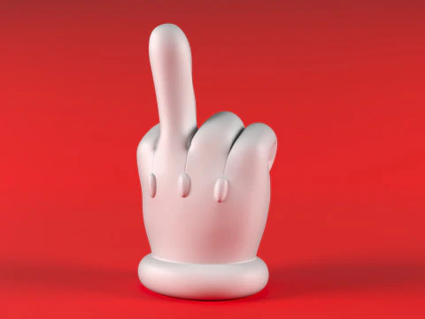 Mario Hand - Middle Finger 3D Print Model
