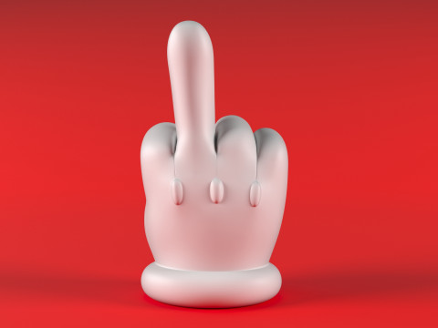 Mario Hand - Middle Finger 3D 打印模型