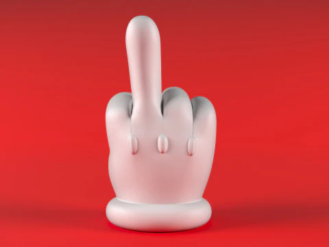 Mario Hand - Middle Finger 3D Print Model
