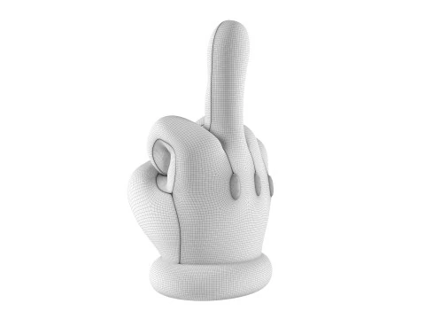 Mario Hand - Middle Finger 3D Print Model