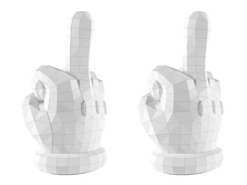 Mario Hand - Middle Finger 3D Print Model